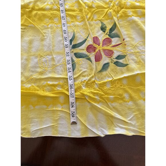 Tie-Dye Floral Embroidered Sarong pareo Wrap full size Cover up Tahiti Bora Bora - Picture 4 of 6